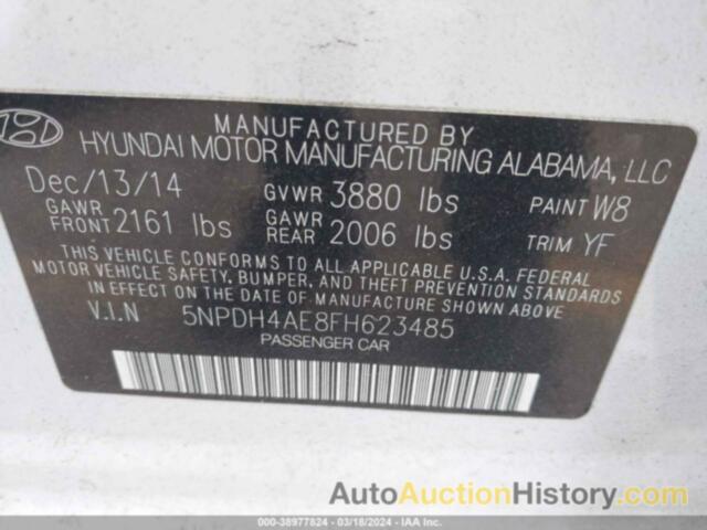 HYUNDAI ELANTRA SE, 5NPDH4AE8FH623485