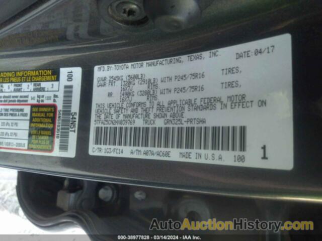 TOYOTA TACOMA DBL CAB/SR5/TRD SPORT/OR, 5TFAZ5CN2HX039769