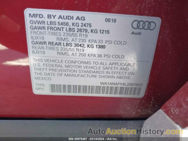 AUDI Q5 PREMIUM 45 TFSI QUATTRO S TRONIC, WA1ANAFY4L2007920