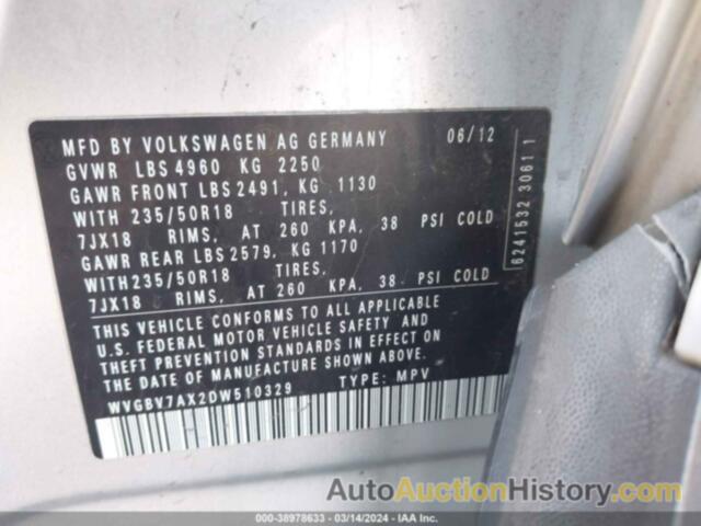 VOLKSWAGEN TIGUAN SE, WVGBV7AX2DW510329