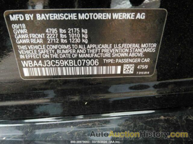 BMW 430I GRAN COUPE XDRIVE, WBA4J3C59KBL07906