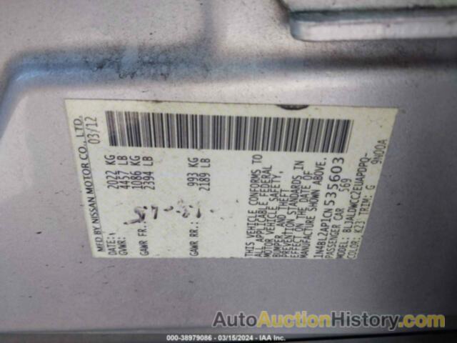 NISSAN ALTIMA SR, 1N4BL2AP1CN535603