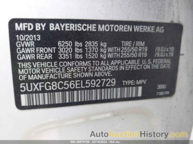 BMW X6 XDRIVE50I, 5UXFG8C56EL592729