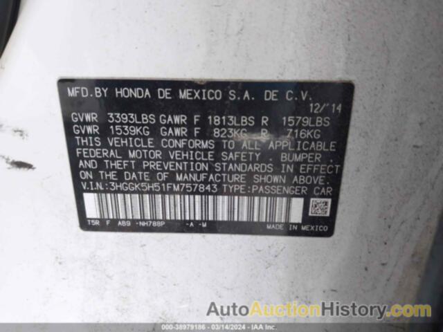 HONDA FIT LX, 3HGGK5H51FM757843