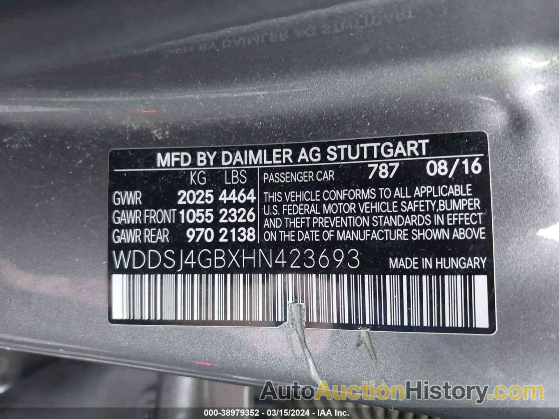 MERCEDES-BENZ CLA 250 4MATIC, WDDSJ4GBXHN423693