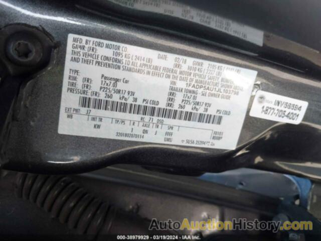 FORD C-MAX HYBRID SE, 1FADP5AU1JL103798