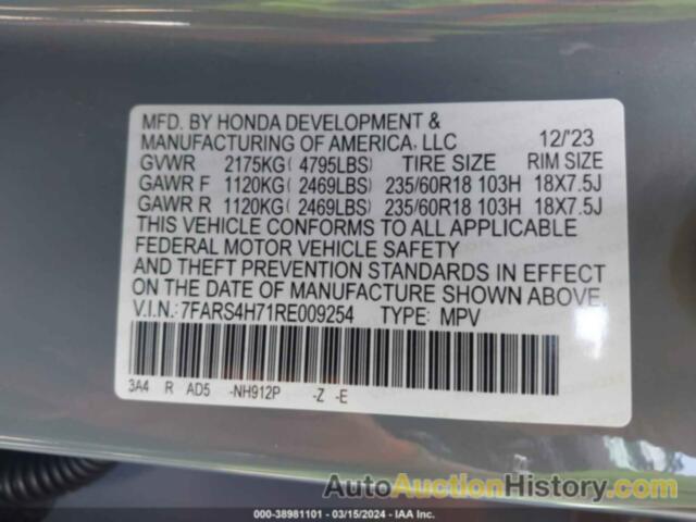 HONDA CR-V EX-L AWD, 7FARS4H71RE009254