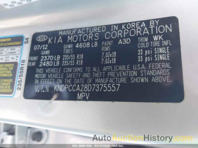 KIA SPORTAGE EX, KNDPCCA28D7375557