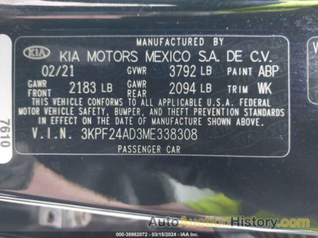 KIA FORTE LXS, 3KPF24AD3ME338308