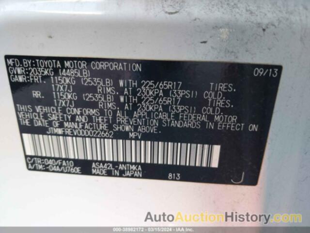 TOYOTA RAV4 XLE, JTMWFREV0DD022662