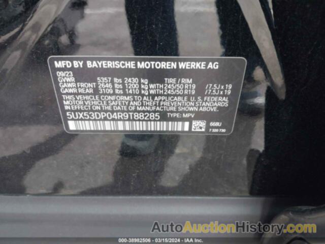 BMW X3 XDRIVE30I, 5UX53DP04R9T88285