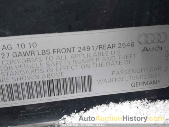 AUDI A4 2.0T PREMIUM, WAUFFAFL7BN029854