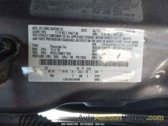 FORD C-MAX ENERGI SEL, 1FADP5CU1DL543795