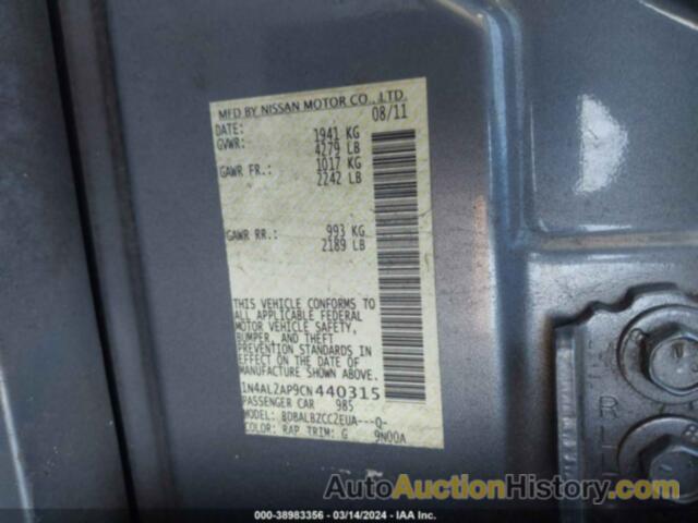 NISSAN ALTIMA 2.5 S, 1N4AL2AP9CN440315