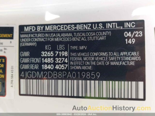 MERCEDES-BENZ EQS 450 SUV, 4JGDM2DB8PA019859