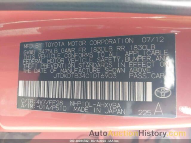 TOYOTA PRIUS C TWO, JTDKDTB34C1016903