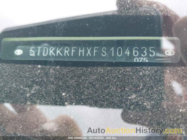 TOYOTA HIGHLANDER XLE V6, 5TDKKRFHXFS104635