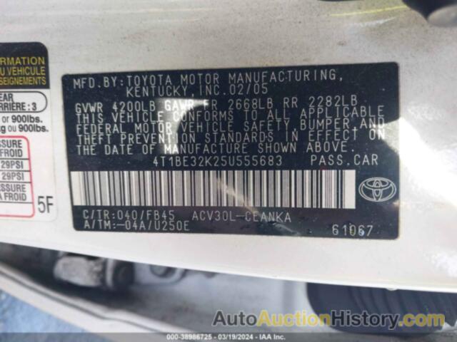 TOYOTA CAMRY LE, 4T1BE32K25U555683