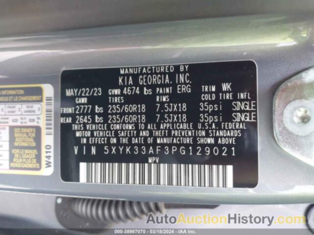 KIA SPORTAGE EX, 5XYK33AF3PG129021