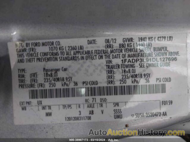 FORD FOCUS ST, 1FADP3L91DL127696