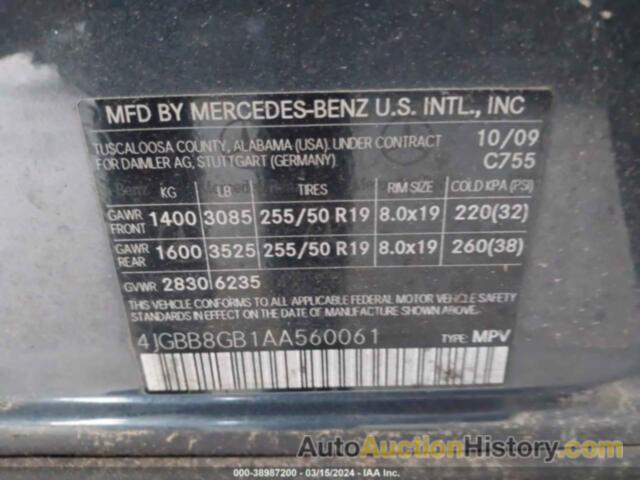MERCEDES-BENZ ML 350 4MATIC, 4JGBB8GB1AA560061