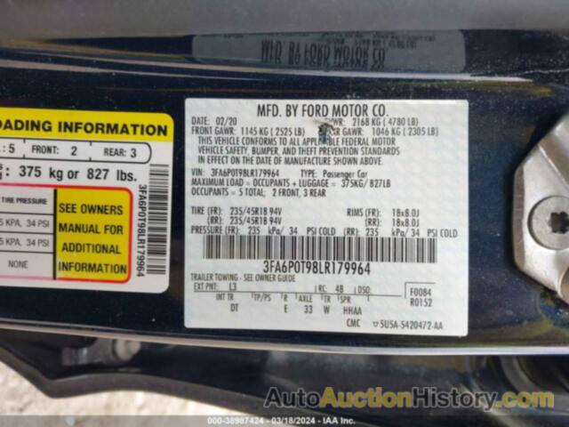 FORD FUSION SE, 3FA6P0T98LR179964