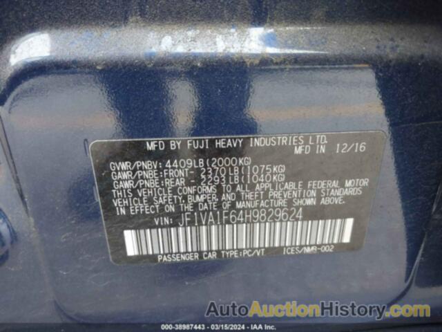 SUBARU WRX PREMIUM, JF1VA1F64H9829624