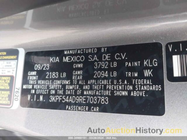 KIA FORTE GT-LINE, 3KPF54AD9RE703783