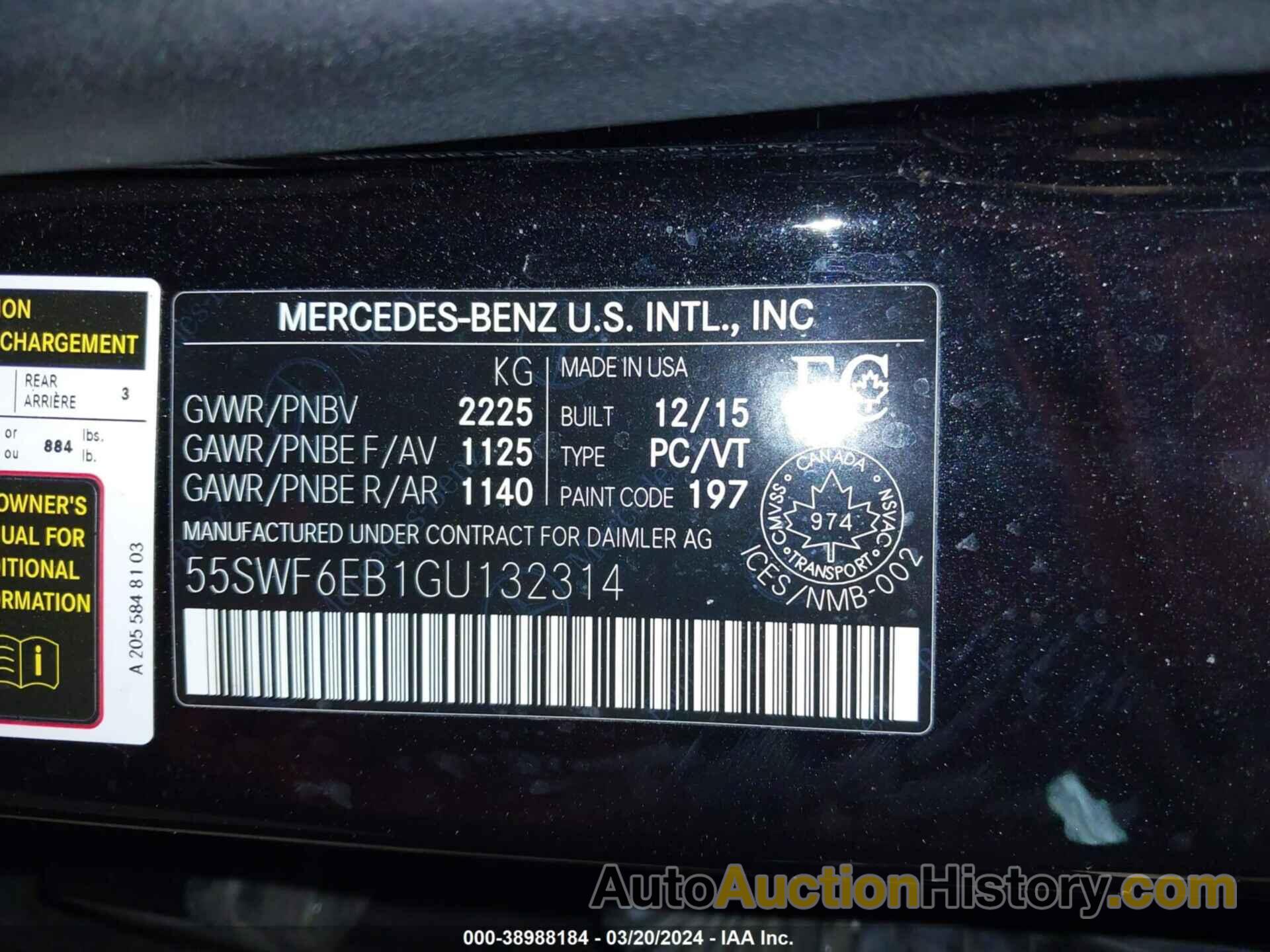 MERCEDES-BENZ C 450 AMG 4MATIC, 55SWF6EB1GU132314