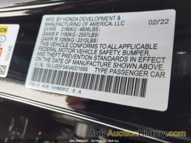 ACURA TLX A-SPEC PACKAGE, 19UUB5F54NA001666