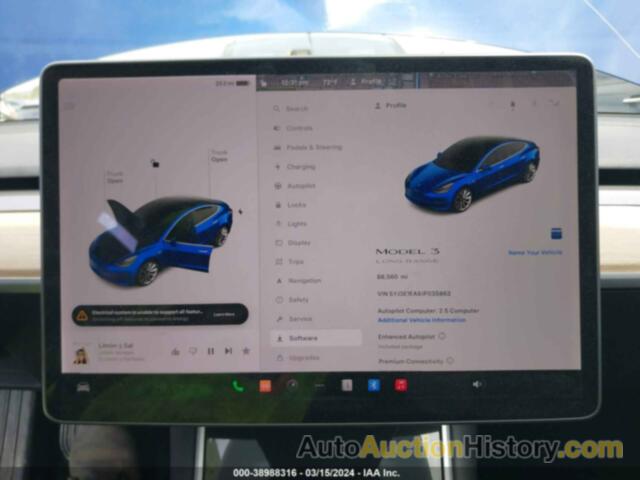 TESLA MODEL 3 LONG RANGE/MID RANGE, 5YJ3E1EA8JF035863