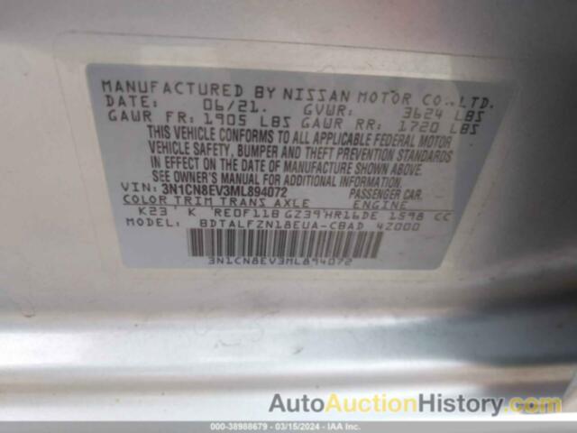 NISSAN VERSA SV, 3N1CN8EV3ML894072