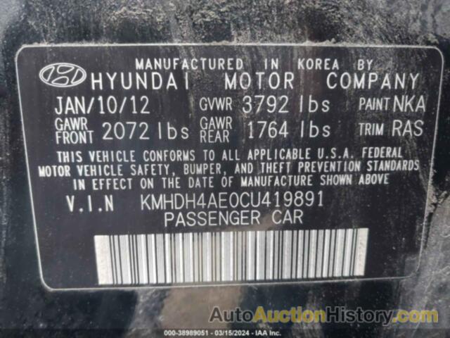 HYUNDAI ELANTRA GLS/LIMITED, KMHDH4AE0CU419891