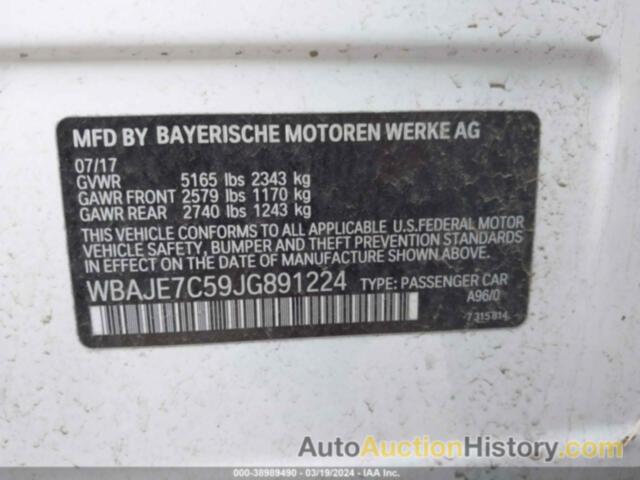 BMW 540I XDRIVE, WBAJE7C59JG891224
