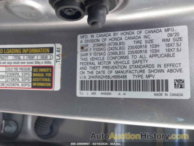 HONDA CR-V AWD EX, 2HKRW2H58LH686488