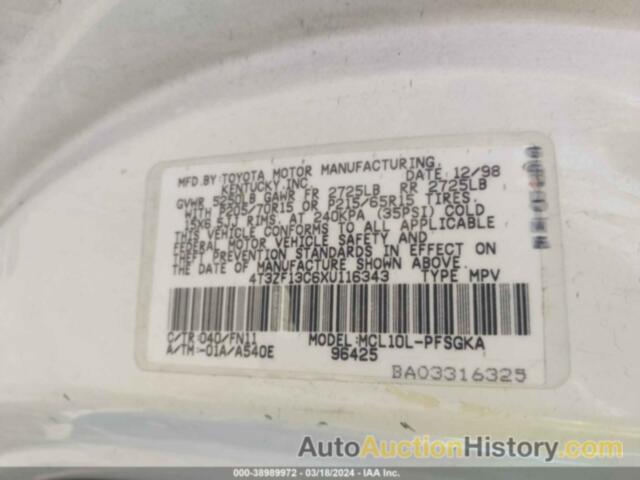 TOYOTA SIENNA LE, 4T3ZF13C6XU116343