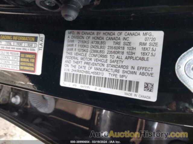 HONDA CR-V AWD EX-L, 2HKRW2H86LH658313