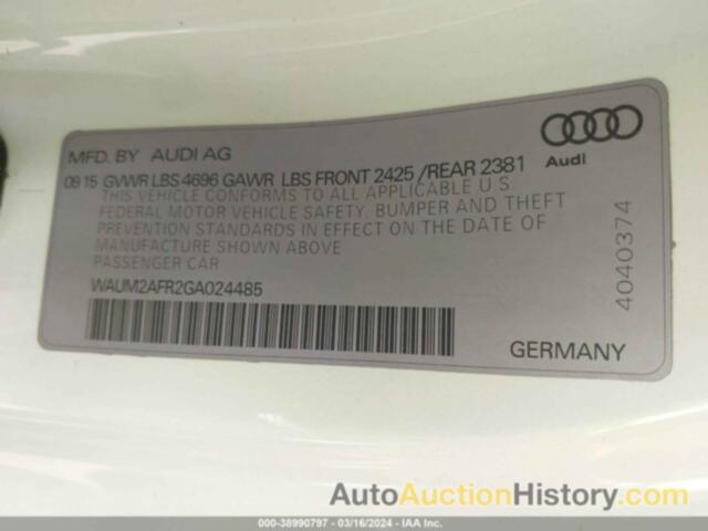 AUDI A5 2.0T PREMIUM, WAUM2AFR2GA024485