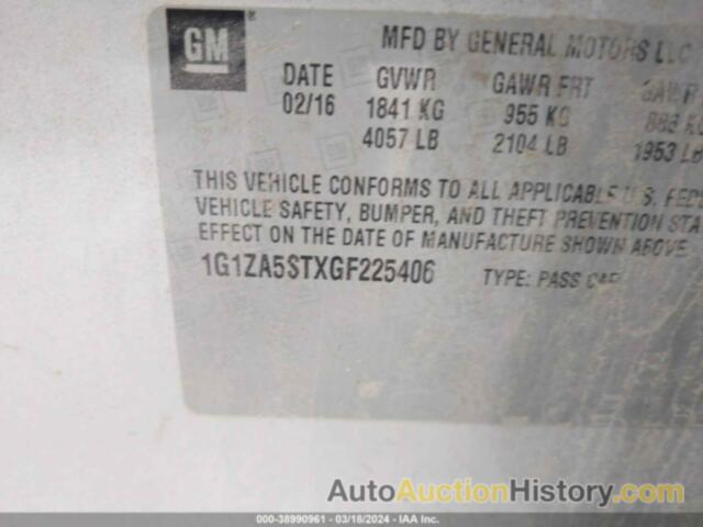 CHEVROLET MALIBU L, 1G1ZA5STXGF225406