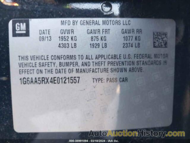 CADILLAC ATS STANDARD, 1G6AA5RX4E0121557