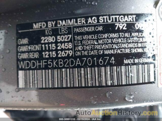 MERCEDES-BENZ E 350, WDDHF5KB2DA701674