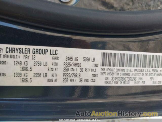 DODGE JOURNEY SE, 3C4PDCABXCT361246