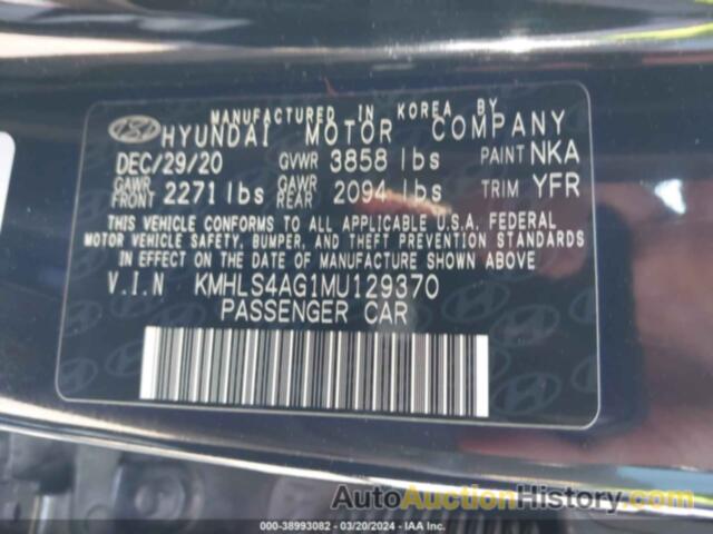 HYUNDAI ELANTRA SEL, KMHLS4AG1MU129370