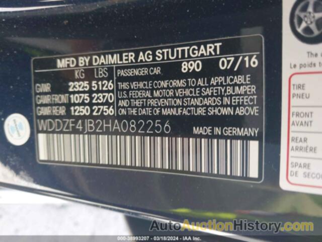 MERCEDES-BENZ E 300, WDDZF4JB2HA082256