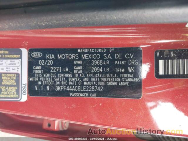 KIA FORTE GT, 3KPF44AC6LE228742