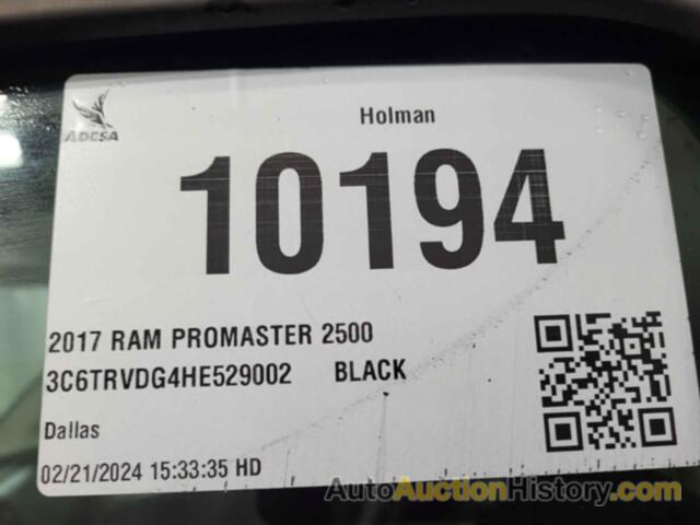 RAM PROMASTER 2500 HIGH ROOF 159 WB, 3C6TRVDG4HE529002