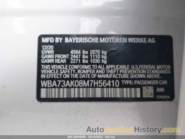 BMW 228I GRAN COUPE XDRIVE, WBA73AK08M7H56410