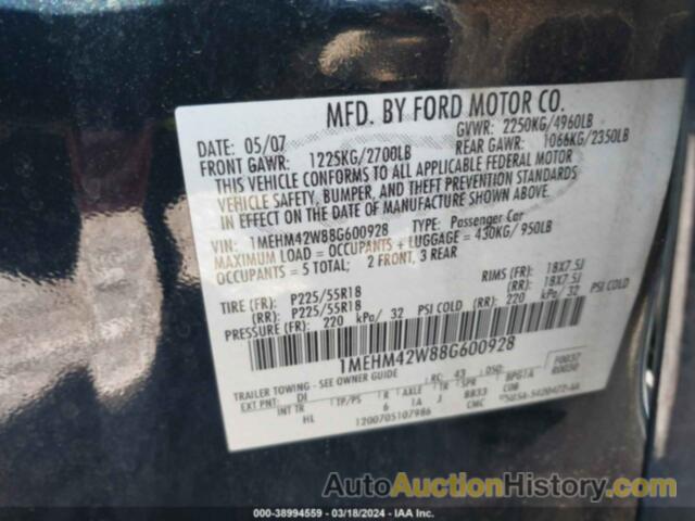 MERCURY SABLE PREMIER, 1MEHM42W88G600928