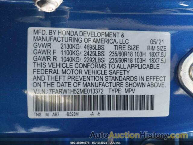 HONDA CR-V 2WD EX, 7FARW1H52ME013372