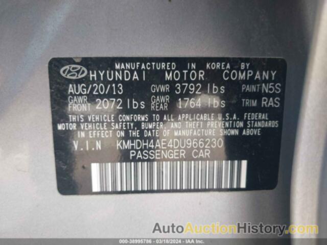 HYUNDAI ELANTRA GLS/LIMITED, KMHDH4AE4DU966230